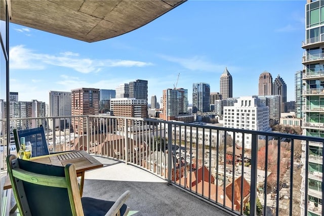 balcony with a view of city