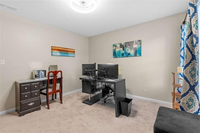 office featuring carpet flooring and baseboards