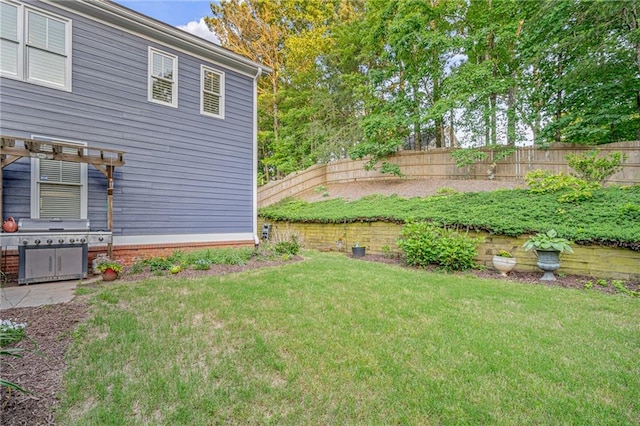 view of yard featuring a pergola