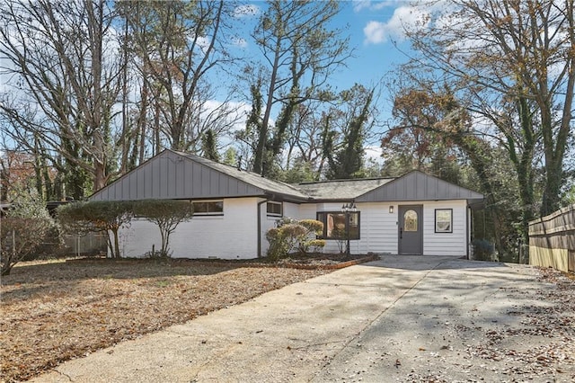 view of single story home