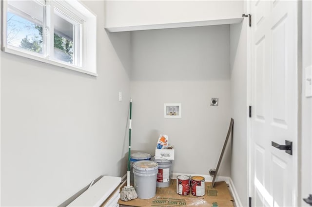 laundry room featuring hookup for a washing machine and electric dryer hookup