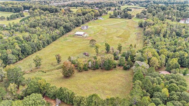 aerial view featuring a rural view