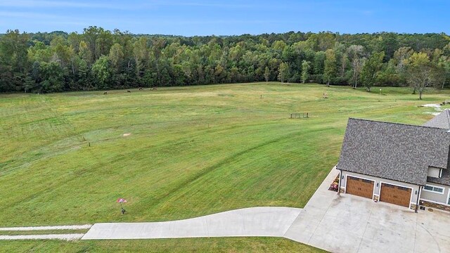 drone / aerial view with a rural view