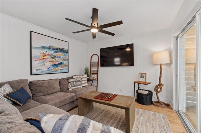 6160 Lake Lanier Heights Rd, Buford, GA 30518 - living room with light wood-style flooring and ceiling fan