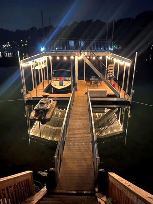 6160 Lake Lanier Heights Rd, Buford, GA 30518 - dock featuring boat lift