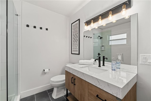 6160 Lake Lanier Heights Rd, Buford, GA 30518 - bathroom featuring vanity, tile patterned floors, and a tile shower