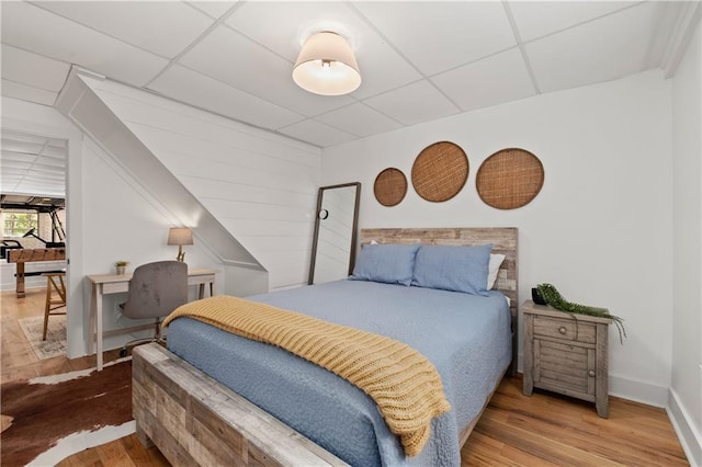 6160 Lake Lanier Heights Rd, Buford, GA 30518 - bedroom with a paneled ceiling and wood finished floors