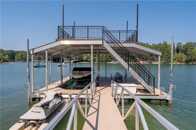 6160 Lake Lanier Heights Rd, Buford, GA 30518 - dock area with boat lift and a water view