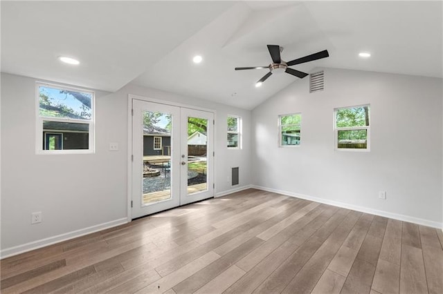 957 Sharon Cir SE, Smyrna, GA 30080 - empty room featuring french doors, wood finished floors, baseboards, ceiling fan, and recessed lighting