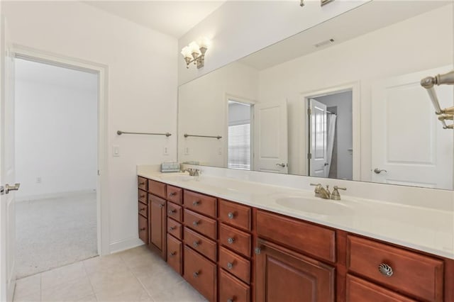 4540 Hastings Dr, Cumming, GA 30041 - full bathroom with double vanity and tile patterned flooring