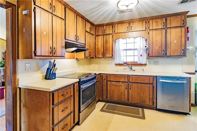 kitchen featuring sink and appliances with stainless steel finishes