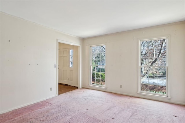 empty room featuring light colored carpet