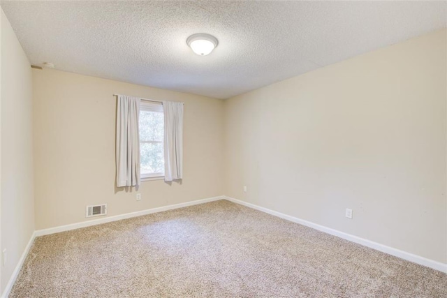 spare room with carpet flooring and a textured ceiling