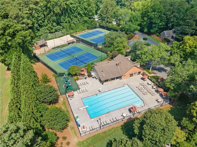 3436 Laurelwood Ct NE, Roswell, GA 30075 - aerial view of a pool