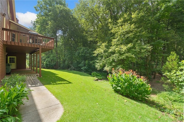 3436 Laurelwood Ct NE, Roswell, GA 30075 - view of green lawn with a wooden deck