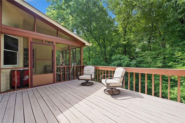 3436 Laurelwood Ct NE, Roswell, GA 30075 - deck featuring a sunroom