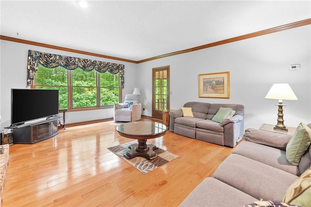 3436 Laurelwood Ct NE, Roswell, GA 30075 - living room with crown molding and wood finished floors