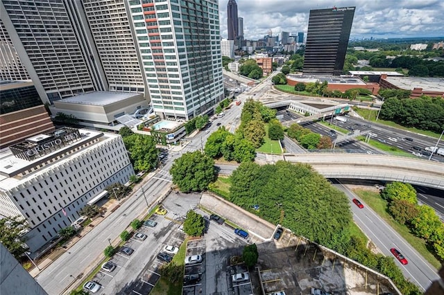 bird's eye view with a view of city