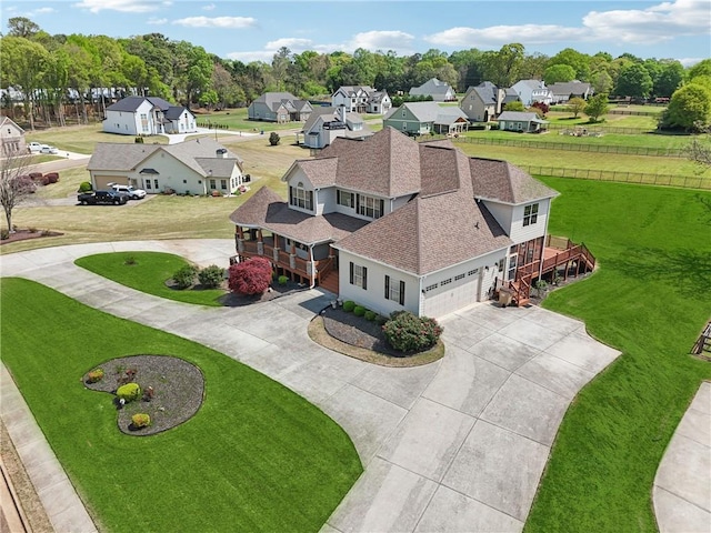 aerial view featuring a residential view