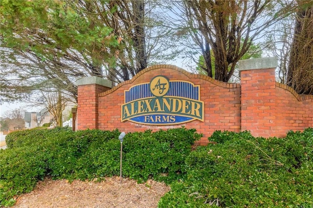 view of community sign