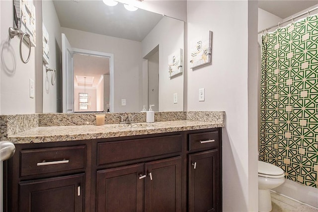 6213 Old Kingston Dr, Atlanta, GA 30331 - bathroom with vanity, tile patterned flooring, and a shower with curtain