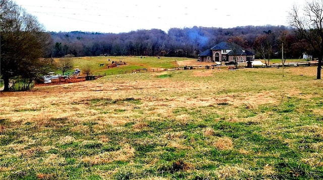 view of yard featuring a rural view