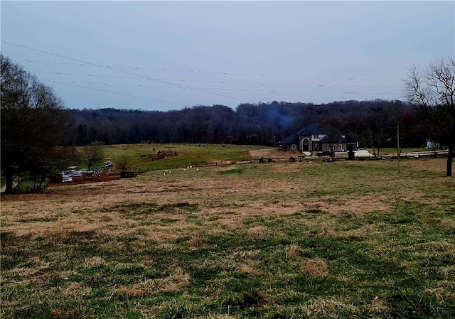 view of yard featuring a rural view