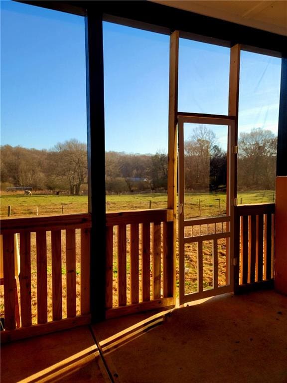 view of unfurnished sunroom