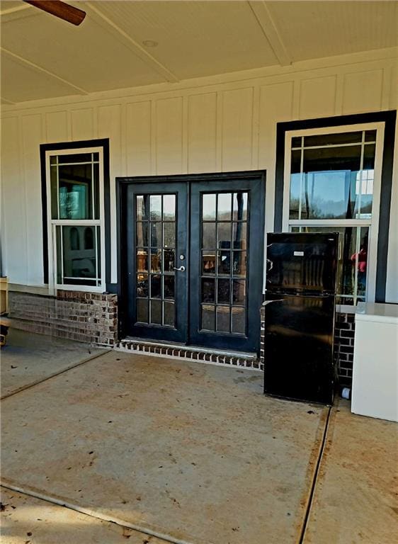 view of exterior entry with french doors