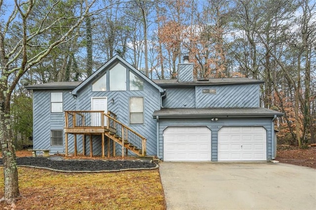 view of front of home with a garage