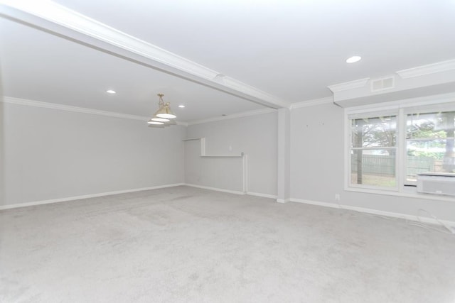 1122 Cayuga Ct, Dacula, GA 30019 - carpeted spare room featuring ornamental molding and recessed lighting