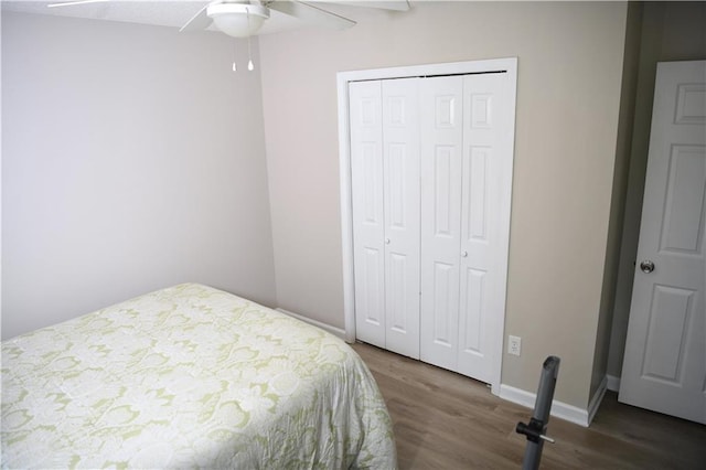 9130 Charlton Pl, Douglasville, GA 30135 - bedroom with wood finished floors, a closet, and ceiling fan
