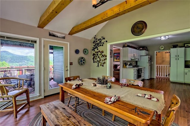 dining area with dark wood-type flooring
