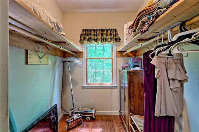 spacious closet featuring wood finished floors