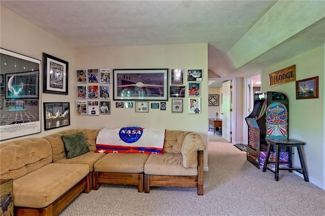 living room with carpet