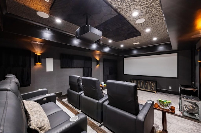cinema room featuring recessed lighting