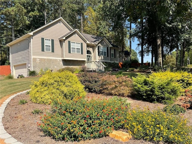 view of front of house with a garage