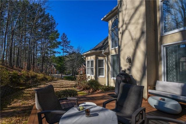 view of patio featuring a deck