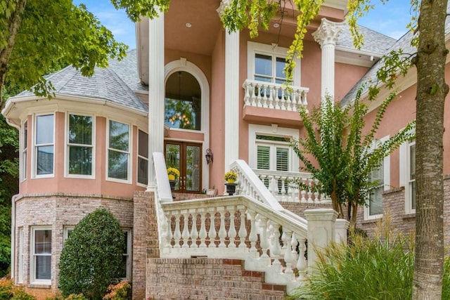 view of exterior entry with french doors