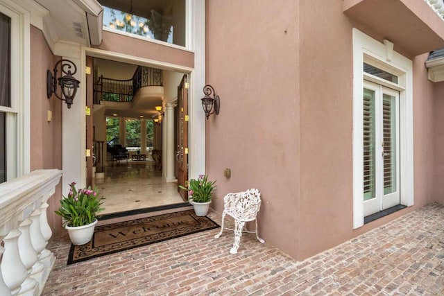 doorway to property with french doors