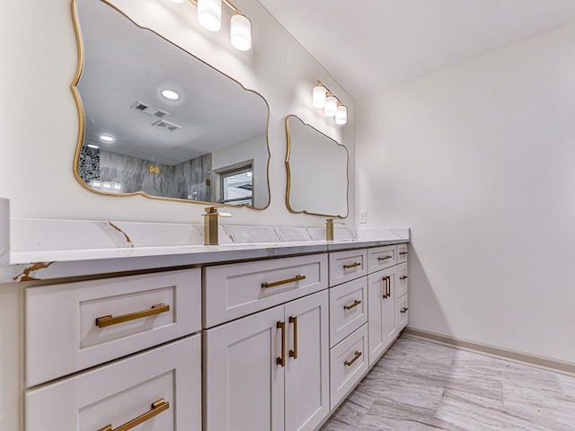 221 Wonewok Dr, Canton, GA 30114 - full bathroom featuring double vanity and a shower