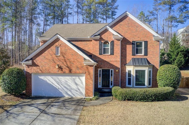 view of property with a garage