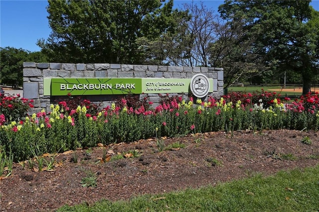 view of community sign