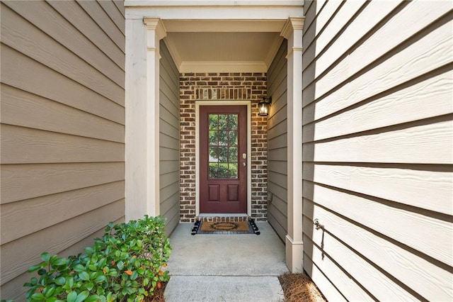 775 Duberry St, Alpharetta, GA 30004 - doorway to property with brick siding and covered porch