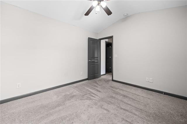 775 Duberry St, Alpharetta, GA 30004 - carpeted empty room featuring vaulted ceiling, a ceiling fan, baseboards, and a smoke detector