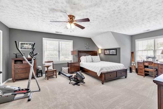 3574 Timberloch Trl, Snellville, GA 30039 - carpeted bedroom with a textured ceiling, a ceiling fan, and baseboards