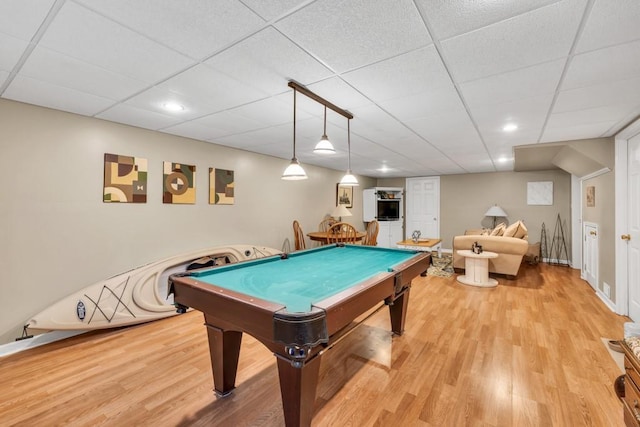 3574 Timberloch Trl, Snellville, GA 30039 - game room with billiards table, light wood-style floors, and a drop ceiling