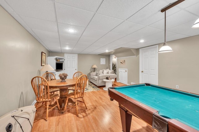 3574 Timberloch Trl, Snellville, GA 30039 - rec room featuring light wood-style floors, recessed lighting, and a drop ceiling