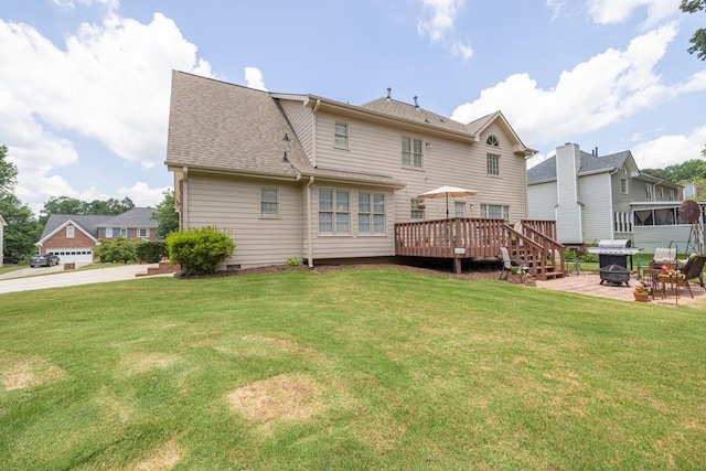 3574 Timberloch Trl, Snellville, GA 30039 - rear view of property with a fire pit, a deck, a yard, and a shingled roof