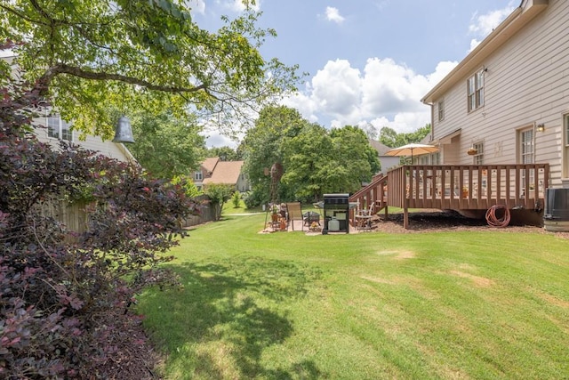 3574 Timberloch Trl, Snellville, GA 30039 - view of green lawn featuring a wooden deck